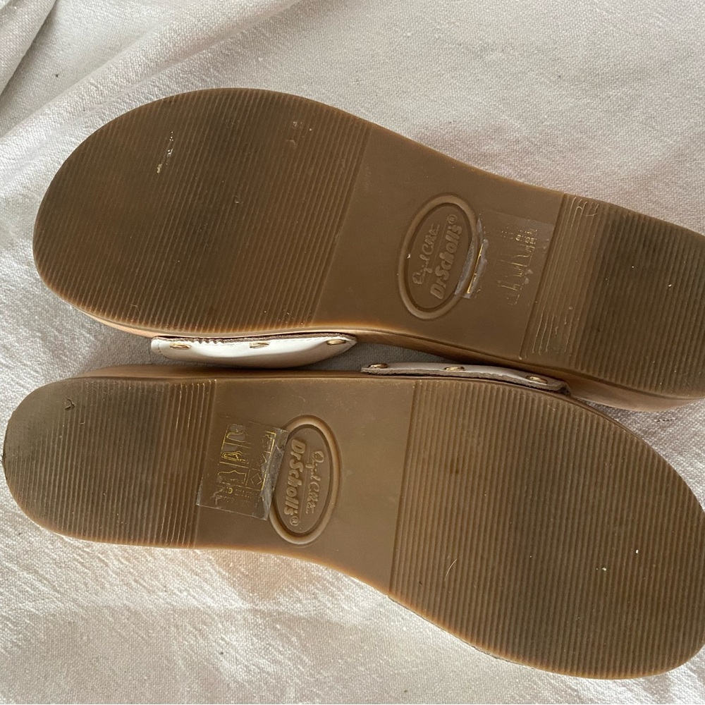 70’s Nostalgia Dr. Scholl's Original Collection White Leather Clogs - Picture 5 of 8